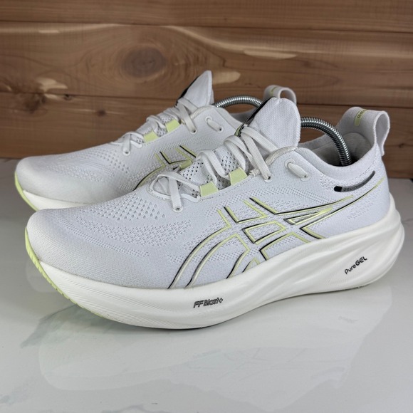 Asics Gel-Nimbus 26 White Lime Green Running Shoes FF Blast+ PureGEL Mens 10.5 main image 15